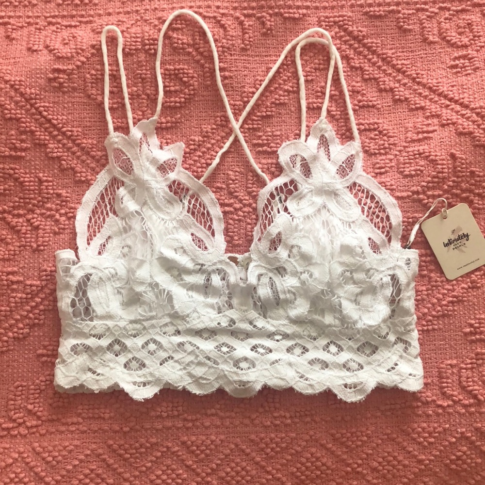 Free people white Adella bralette